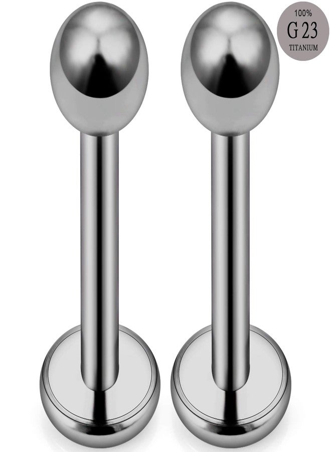 SCERRING 2PCS 16g G23 Titanium Labret Monroe Lip Tragus Cartilage Earring Ring Stud Piercing Jewelry 8mm - Image 2
